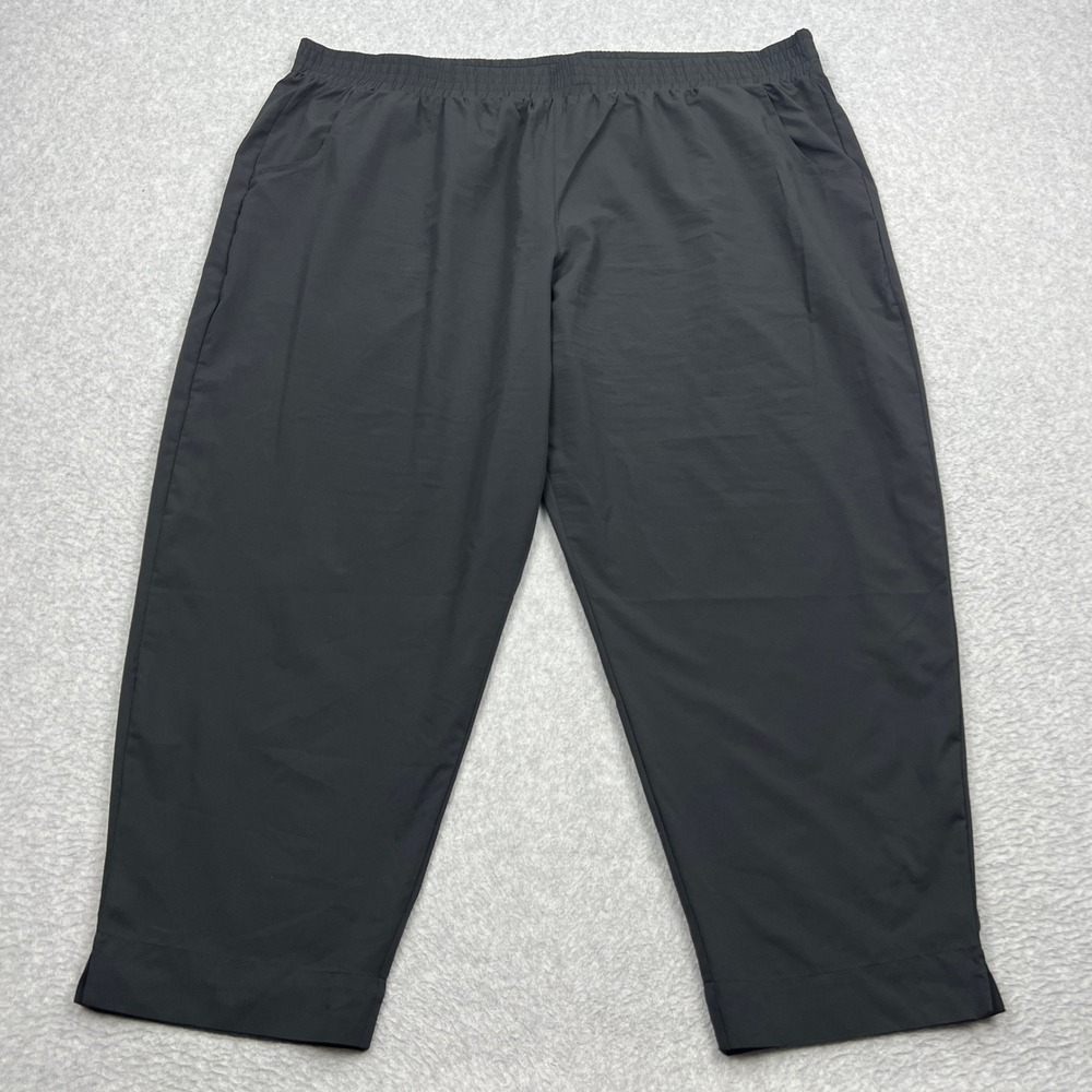 Coolibar Perissa Aire Tapered Pants Women 2X Black Pull On Stretch Summer Capri